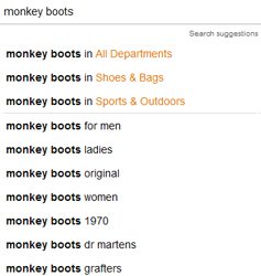 Amazon Monkey Boots Search