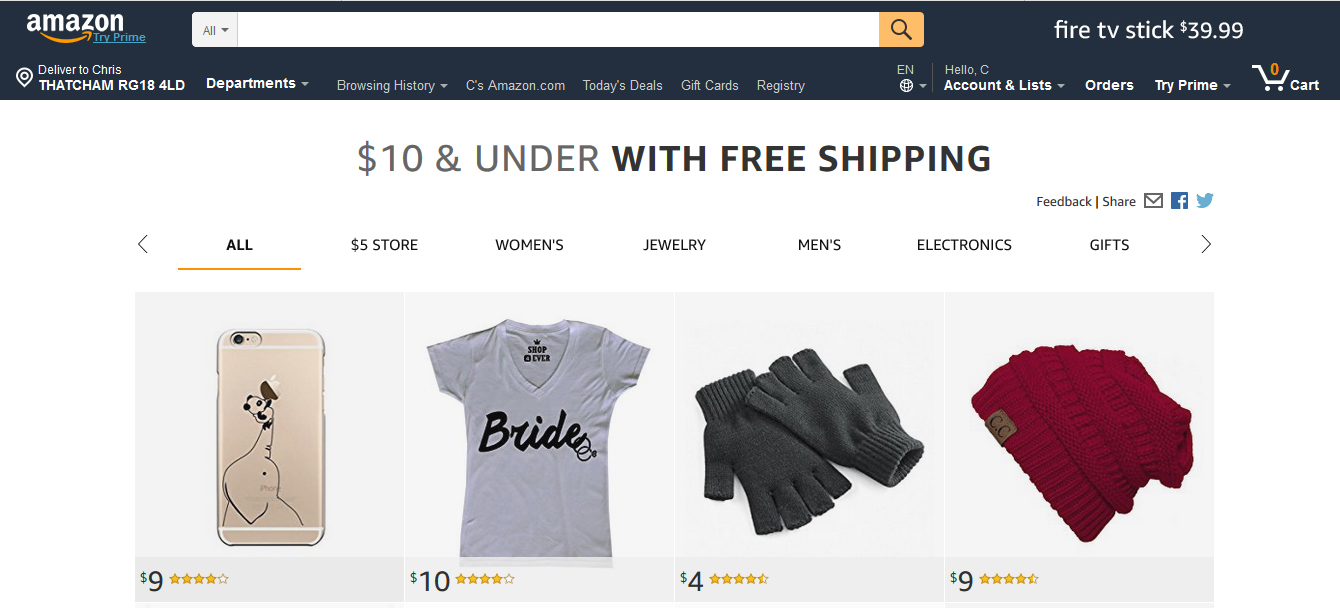 Amazon under $10 store