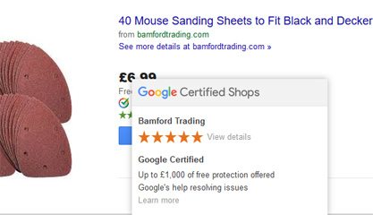 Bamford Trading Google Certified Shop