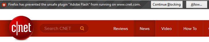 Firefox blocking Flash
