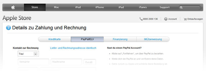 German Apple Store now accepts PayPal