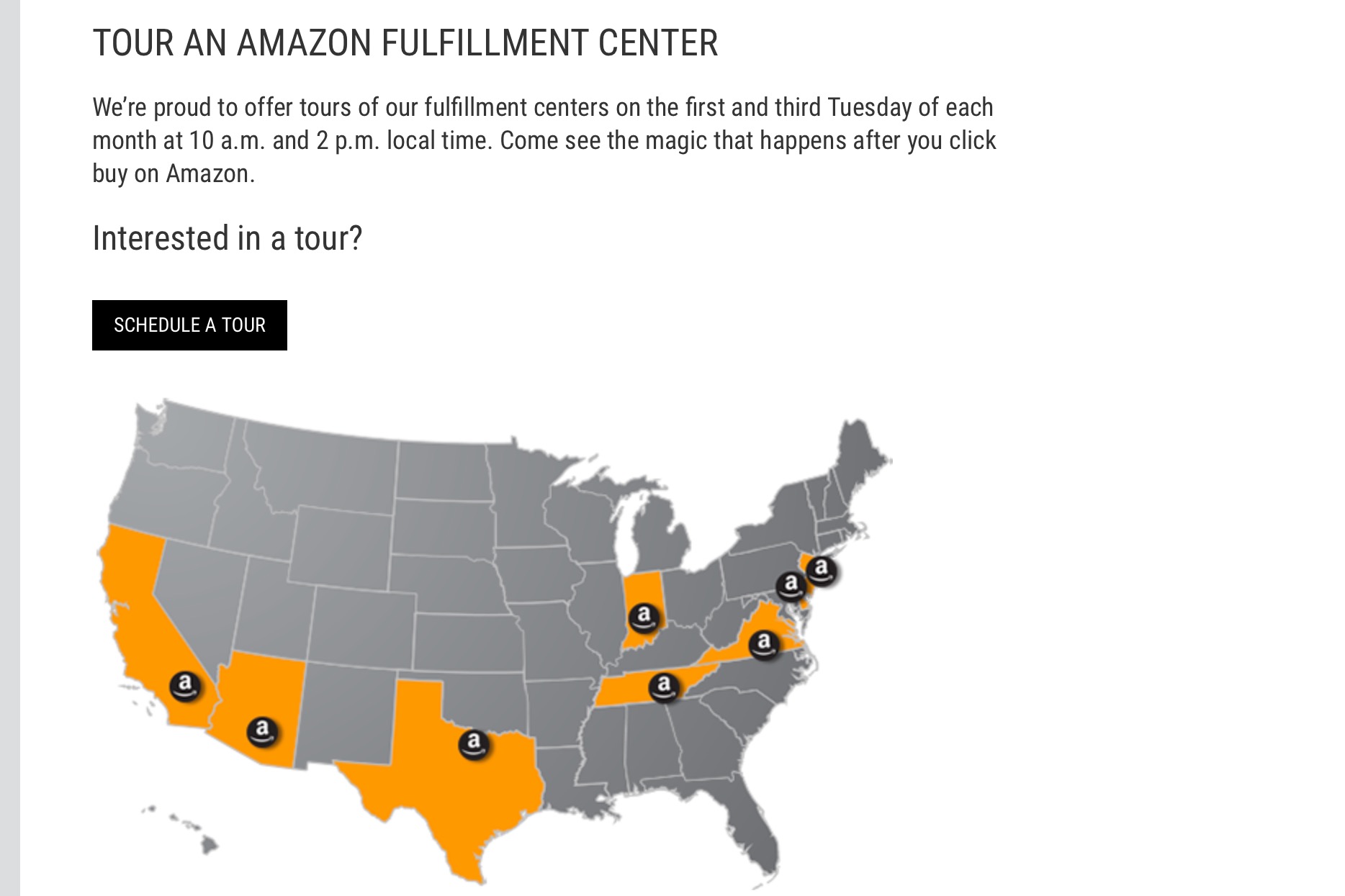 Amazon fulfilment centers