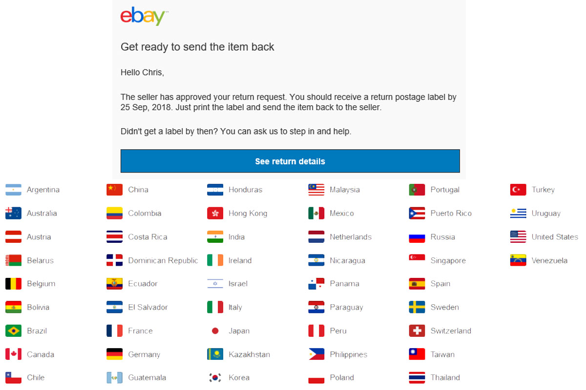 International breaks eBay Managed Returns ChannelX