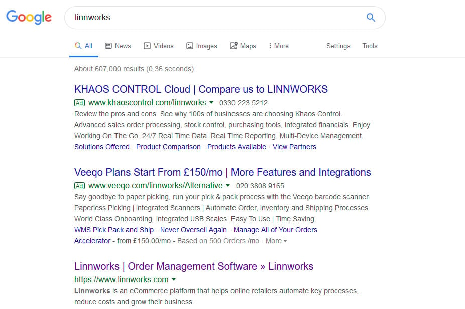 Linnworks Google Paid Ads
