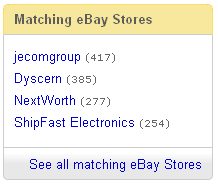 Matching eBay Shops