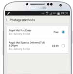 No Click and Collect Postage on eBay Mobile
