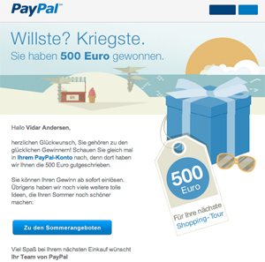 PayPal 500 Euros