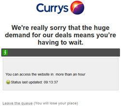 Queue for Curry's website
