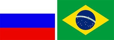 Russia and Brazil Flags