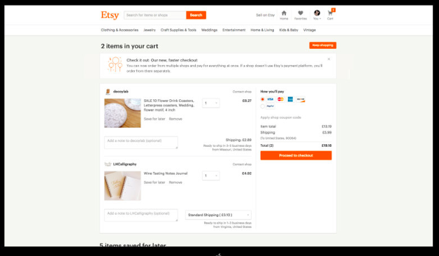 Etsy Checkout