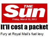 The Sun Royal Mail Fuel Surcharge