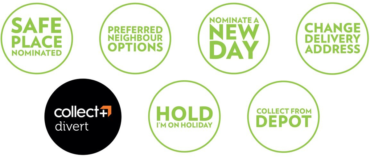 Yodel inflight delivery option logos