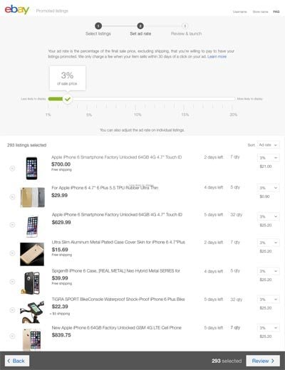 eBay Promoted Listings SetAdRate