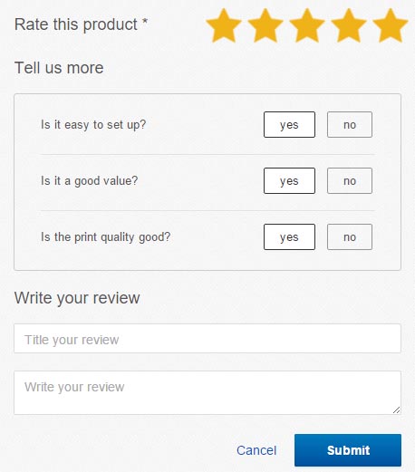 eBay Review Submit Page