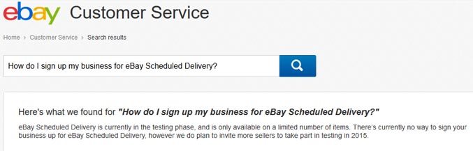 eBay Scheduled Delivery