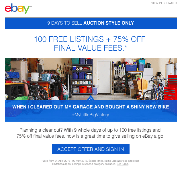 ebay Pricing promo April 2016