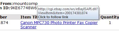 PayPal email linking to eBay.com