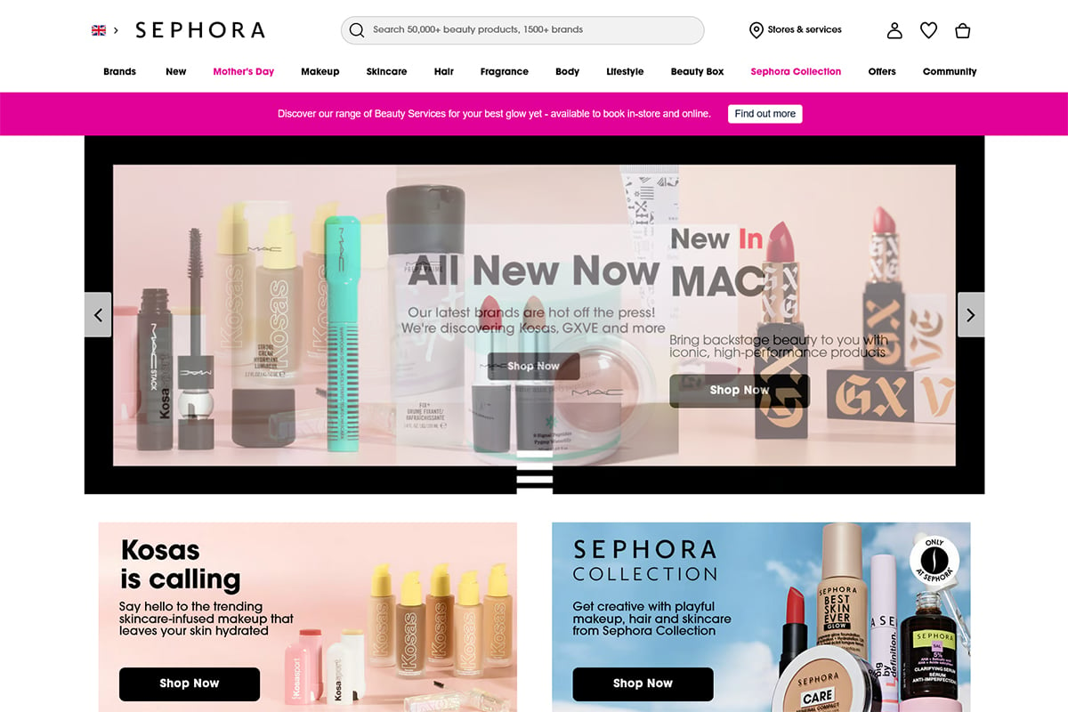 Web visits to Sephora 2022