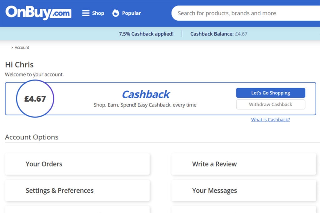 OnBuy ramp up cashback marketing