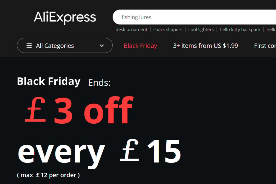 AliExpress discounts for Black Friday & Cyber Monday