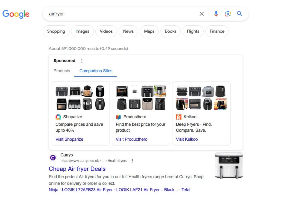 Google PLA replaced by Comparison Shopping Sites