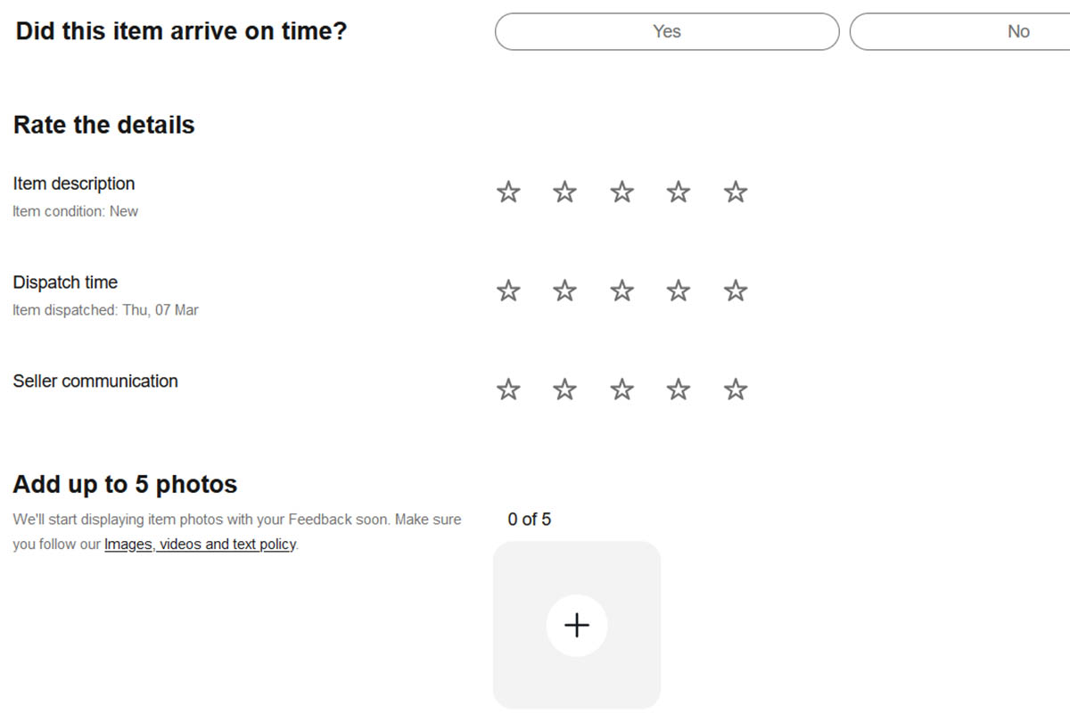 eBay test product review ratings in seller feedback ChannelX