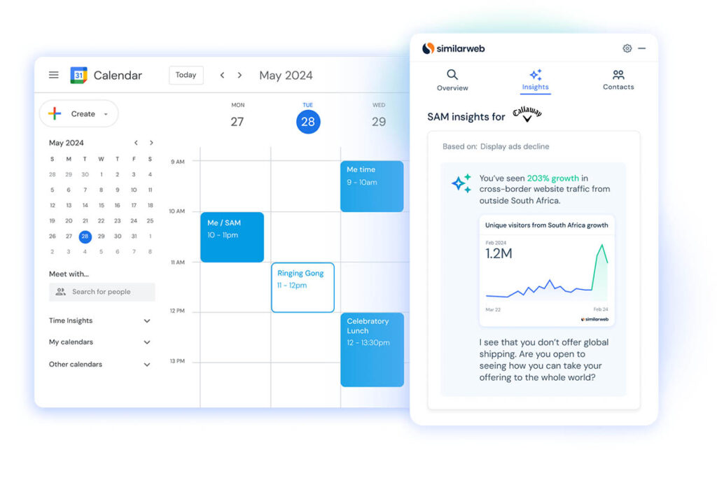 AI powered Similarweb SAM Digital Intelligence Sales Assistant