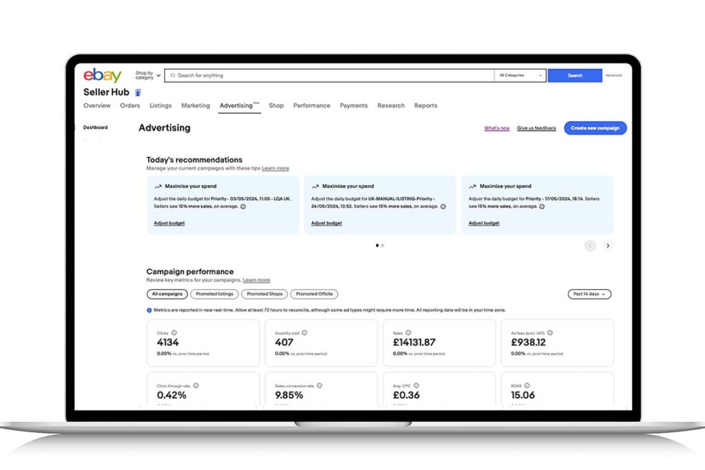 Driving seller growth: A tour through the new eBay Advertising dashboard