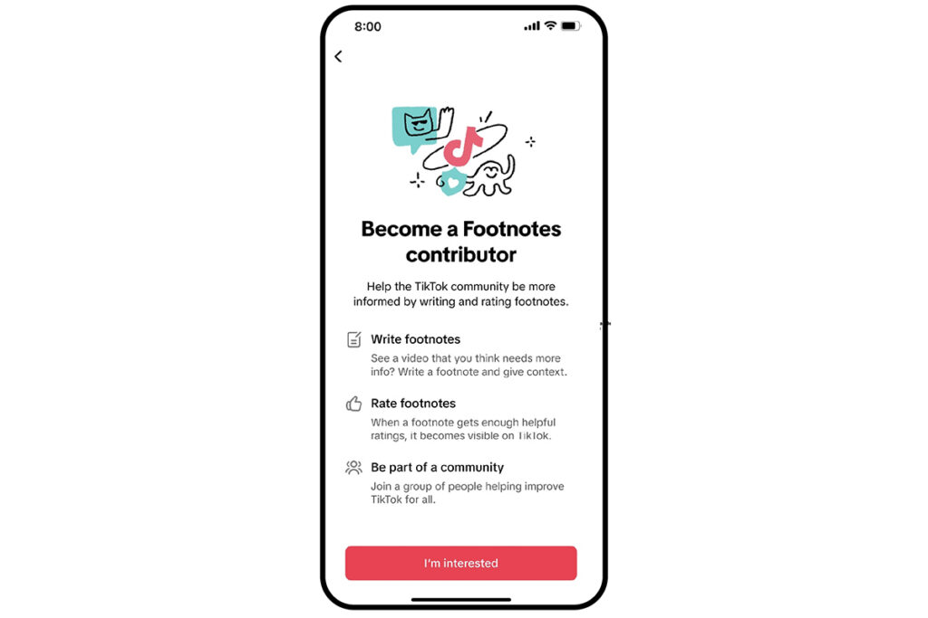TikTok Footnotes new feature in US test