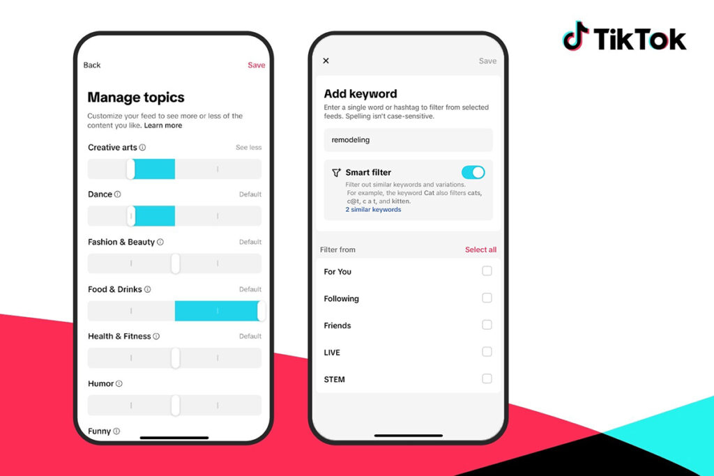 TikTok features to personalise feeds and find content you love