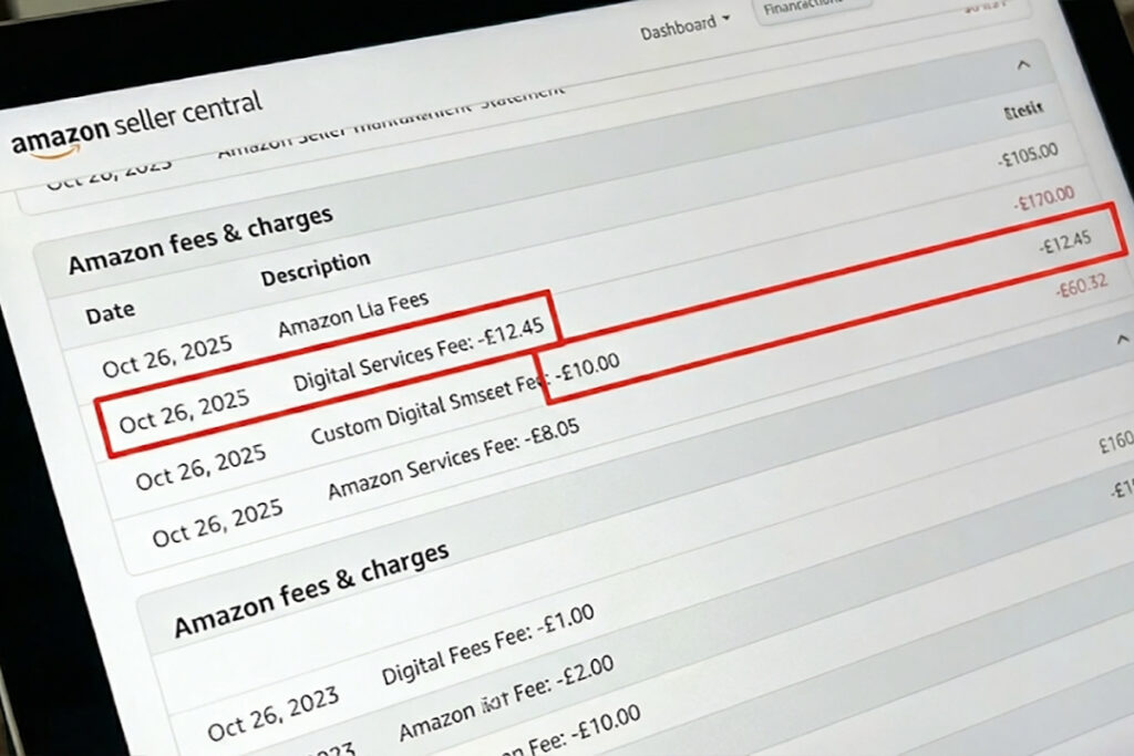 Amazon UK Digital Services Fee changes