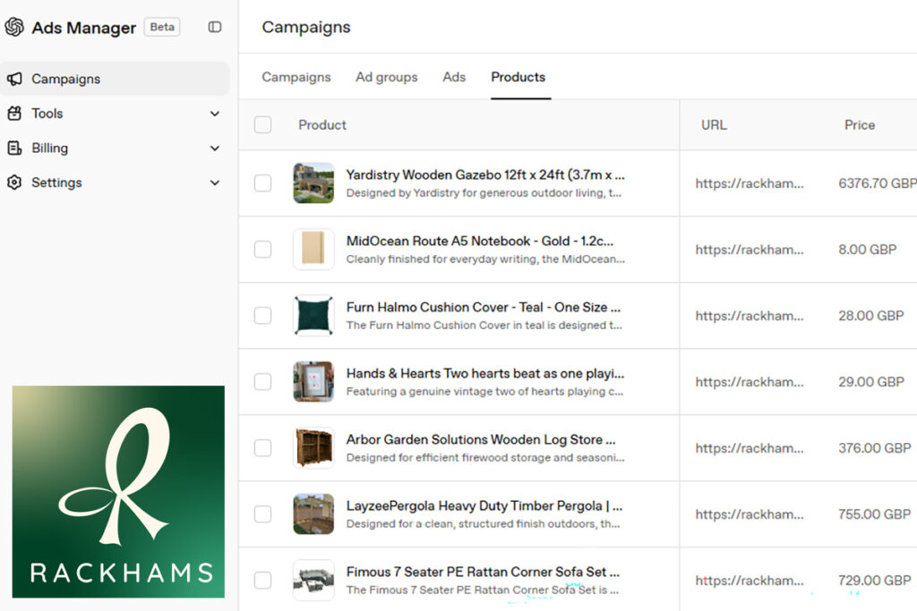 OpenAI invites Rackhams into ChatGPT Advertising Beta