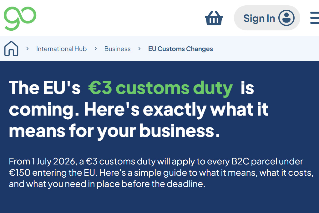Parcel2Go EU Customs Changes for UK to Europe from July 2026