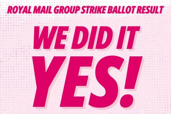 95.9% Yes Vote for more Royal Mail strikes