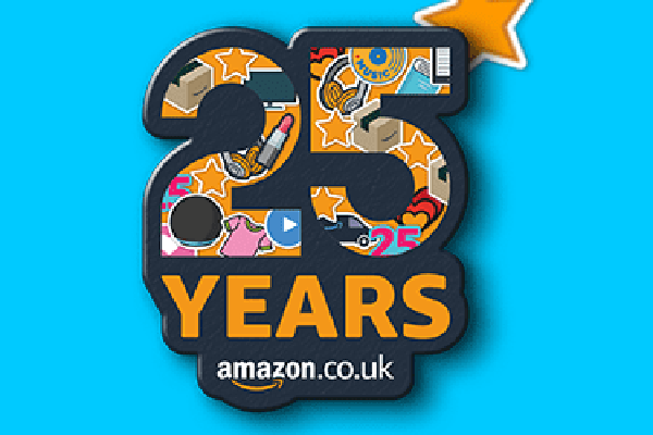 Amazon £5 off £25 to celebrate 25 years in the UK