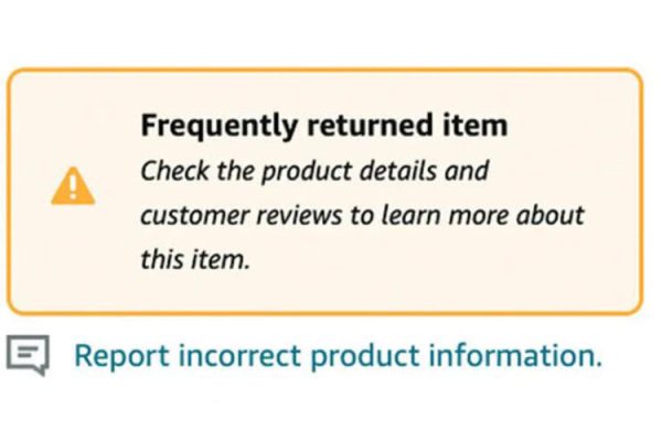Amazon Frequently Returned Item Badge