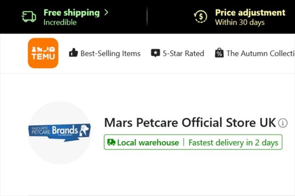 Big Brands on Temu - Mars Petcare UK