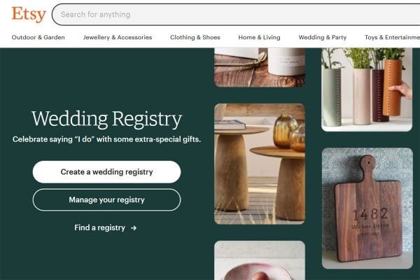 Etsy Registry Launches for Wedding Season