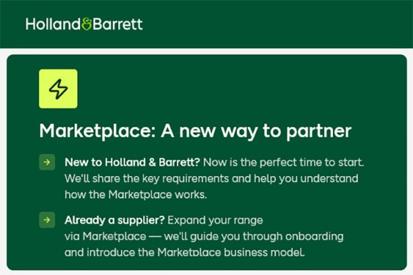 New Holland & Barrett marketplace