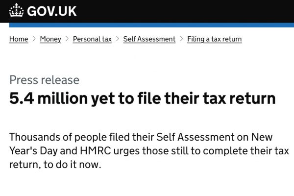 More than 1 in 10 Brits file their tax return late