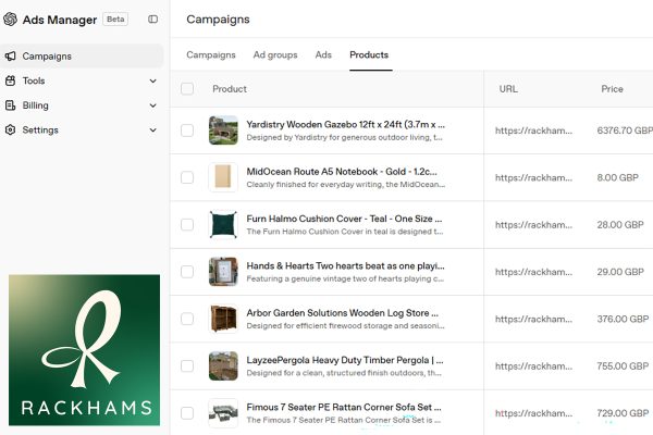 OpenAI invites Rackhams into ChatGPT Advertising Beta
