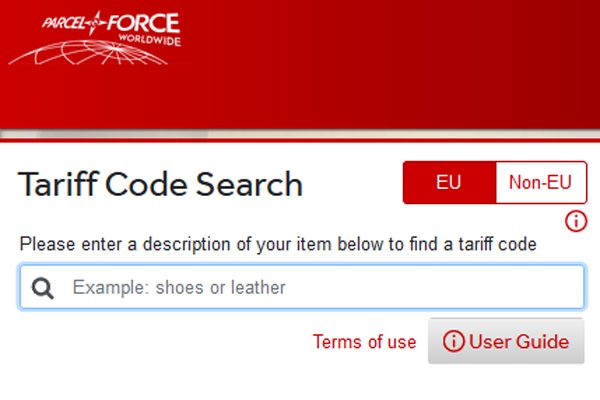 Parcelforce-Worldwide-Tariff-Code-look-up-tool