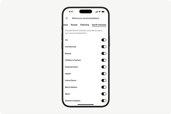 Pinterest give users more control over GenAI content