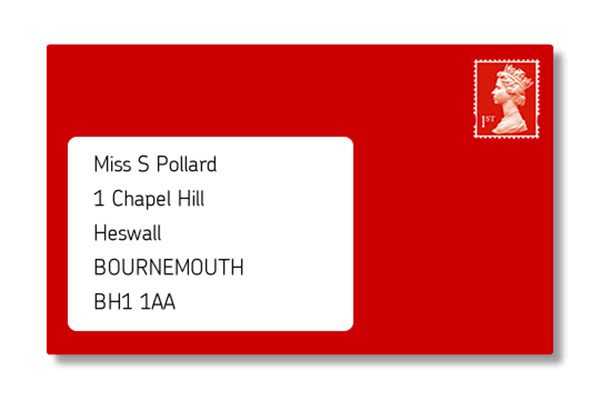 Royal Mail format reminder for written addresses