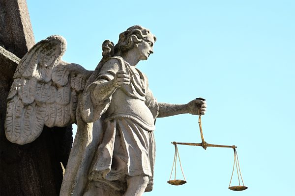 Statue-of-archangel-Michael-angel-of-justice-with-scales-in-left-hand