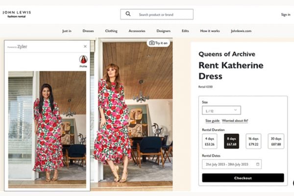 Try it On feature for John Lewis Fashion Rental